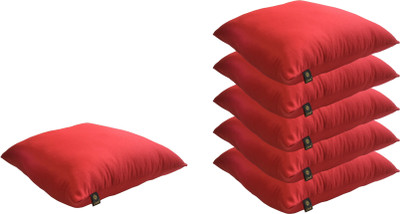 

Lushomes Solid Back Cushion Pack of 6(Red)