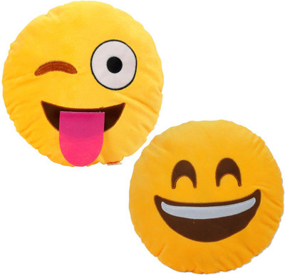 

Cortina Smiley Pillow Set Of 2 -006 - 12 cm(Yellow)