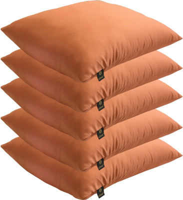 

Lushomes Solid Back Cushion Pack of 5(Orange)