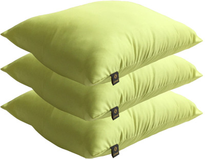 Lushomes Solid Back Cushion Pack of 3(Lime Green)