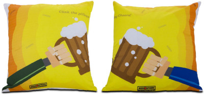 

Beerosphere Clink the Pillows - Pair Decorative Cushion Pack of 2(Multicolor)