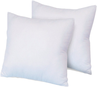 47% OFF on ZIKRAK EXIM Polyester Fibre Solid Decorative Cushion Pack of 2(White)