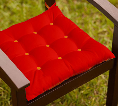 

Lushomes Plain Chair Cushion Pack of 1(Tomato and Sun Orange)