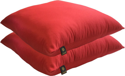 

Lushomes Solid Back Cushion Pack of 2(Red)