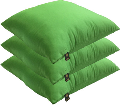

Lushomes Solid Back Cushion Pack of 3(Green)