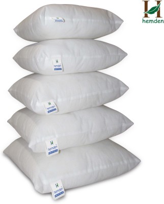 hemden Polyester Fibre Solid Cushion Pack of 5(White)