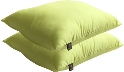 

Lushomes Solid Back Cushion Pack of 2(Lime Green)