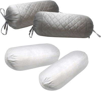 9% OFF on ZIKRAK EXIM Polyester Fibre Solid Bolster Pack of 4(Silver) 9% OFF on ZIKRAK EXIM Polyester Fibre Solid Bolster Pack of 4(Silver)
