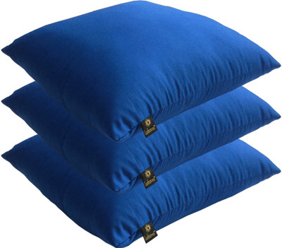 Lushomes Solid Back Cushion Pack of 3(Cobalt Blue)