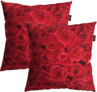 

Lushomes Printed Decorative Cushion(Red)