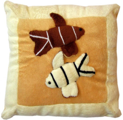 46% OFF on Tickles Polyester Fibre Solid Decorative Cushion Pack of 1(Beige)