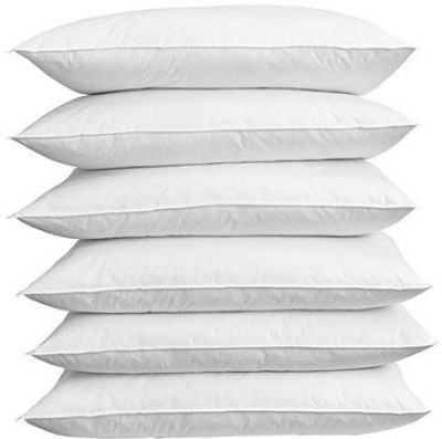PumPum Plain Polyester Fibre Solid Sleeping Pillow Pack of 6 (White)