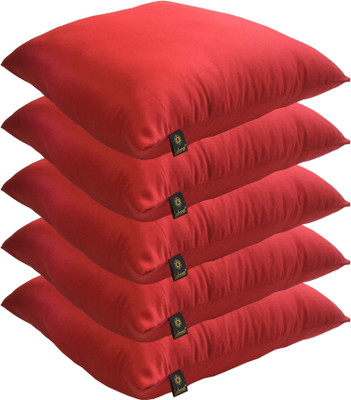

Lushomes Solid Back Cushion Pack of 5(Red)