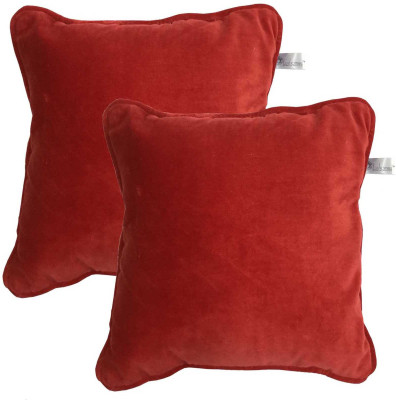

Lushomes Plain Back Cushion Pack of 2(Red)