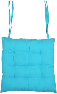 Cpm Handloom Polyester Fibre Solid Chair Pad Pack of 1(Blue)