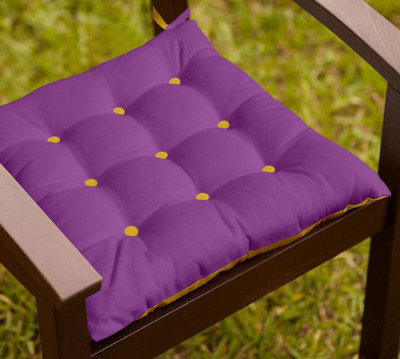 

Lushomes Solid Chair Cushion Pack of 1(Royal Lilac and Lemon Chrome)