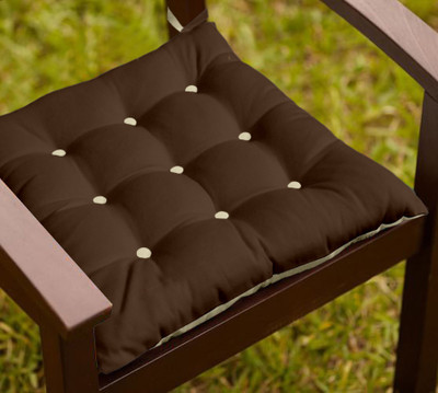 

Lushomes Plain Chair Cushion Pack of 1(French Roast and Ecru)