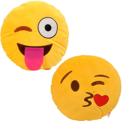 

Cortina Smiley Pillow Set Of 2 -009 - 12 cm(Yellow)
