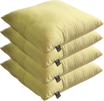 

Lushomes Solid Back Cushion Pack of 4(Lemon Yellow)