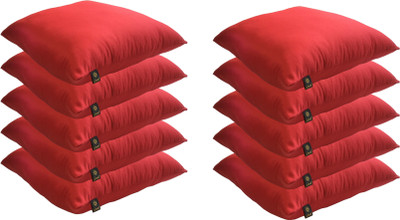 

Lushomes Solid Back Cushion Pack of 10(Red)