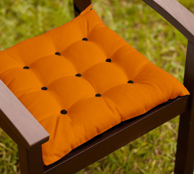 

Lushomes Solid Chair Cushion Pack of 1(Sun Orange and French Roast)