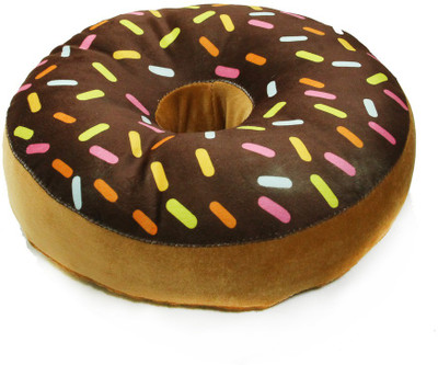 

StyBuzz Printed Donut Pillow Pack of 1(Brown)