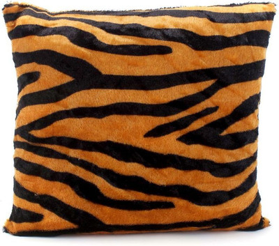 59% OFF on Tickles Polyester Fibre Abstract Cushion Pack of 1(Gold, Black)