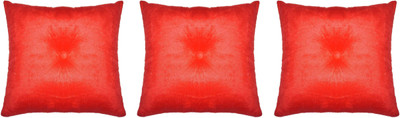 

Lushomes Plain Back Cushion Pack of 3(Red)