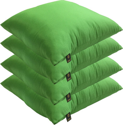 

Lushomes Solid Back Cushion Pack of 4(Green)