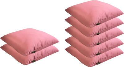 Lushomes Solid Back Cushion Pack of 7(Pink)