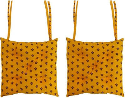 33% OFF on Cotonex Polyester Printed Chair Cushion Pack of 2(Yellow) 33% OFF on Cotonex Polyester Printed Chair Cushion Pack of 2(Yellow)