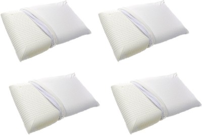 PUMPUM Polyester Fibre Solid Sleeping Pillow Pack of 4(White)