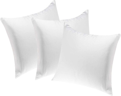 75% OFF on ZIKRAK EXIM Polyester Fibre Solid Cushion Pack of 3(White)