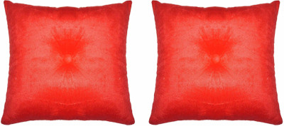 

Lushomes Plain Back Cushion Pack of 2(Red)