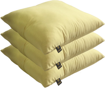 

Lushomes Solid Back Cushion Pack of 3(Lemon Yellow)