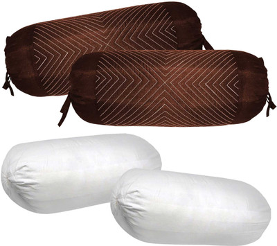 25% OFF on ZIKRAK EXIM Polyester Fibre Stripes Bolster Pack of 4(Brown) 25% OFF on ZIKRAK EXIM Polyester Fibre Stripes Bolster Pack of 4(Brown)