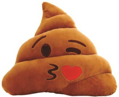 

Skylofts Stuffed Poop Smiley Emoji Kissing Emotion Soft Stuffed Pillow Cushion - 26 cm(Brown)