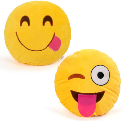 

Cortina Smiley Pillow Set Of 2 -029 - 12 cm(Yellow)
