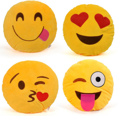 Cortina Smiley Pillow Set Of 4 -011 - 12 cm(Yellow)