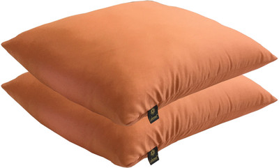 

Lushomes Solid Back Cushion Pack of 2(Orange)