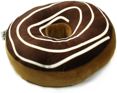 StyBuzz Printed Donut Pillow Pack of 1(Brown)