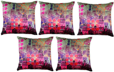 

Welcome Cushions Printed Decorative Cushion Pack of 5(Purple)