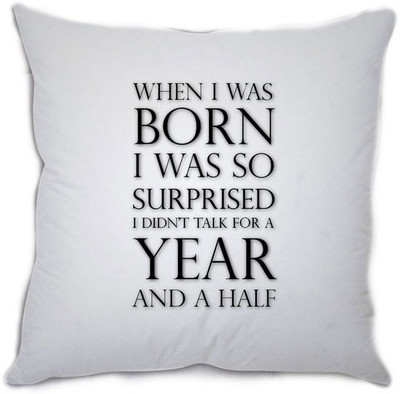 43% OFF on StyBuzz Polyester Fibre Printed Decorative Cushion Pack of 1(White)