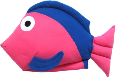 Tickles Polyester Fibre Toons & Characters Cushion Pack of 1(Blue, Pink)