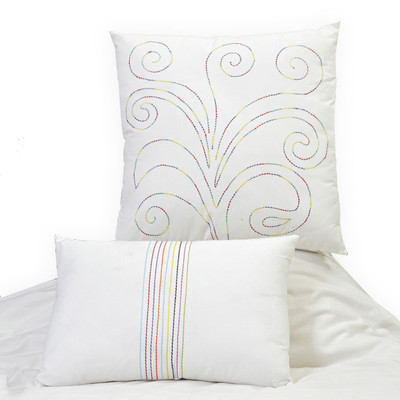 39% OFF on Aapno Rajasthan Polyester Fibre Motifs Cushion Pack of 2(White)