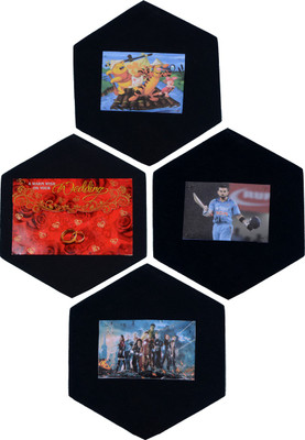 

ABV TRADERS Hexad Photo Display Collarge Pin Up Board / Trendy Wall Hanging for Office & Home - 1 Feet (Black Hexad) FOAM Bulletin Board(BLACK)