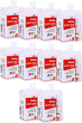 

Oddy Push Damroo Shape Metal, Nickel Plated Pins(Set Of 10, Multicolor)