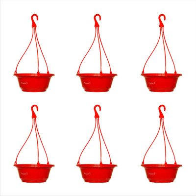 

Planters Red Karishma Hanging Plant Container Set(Pack of 6, Plastic)