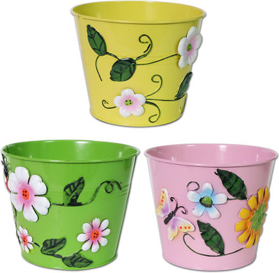 

Super Drool Floral Plant Container Set(Metal)