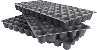 

Pyramid Reusable 50 Holes Seedling Tray (Set of 3) Plant Container Set(Pack of 3, Plastic)